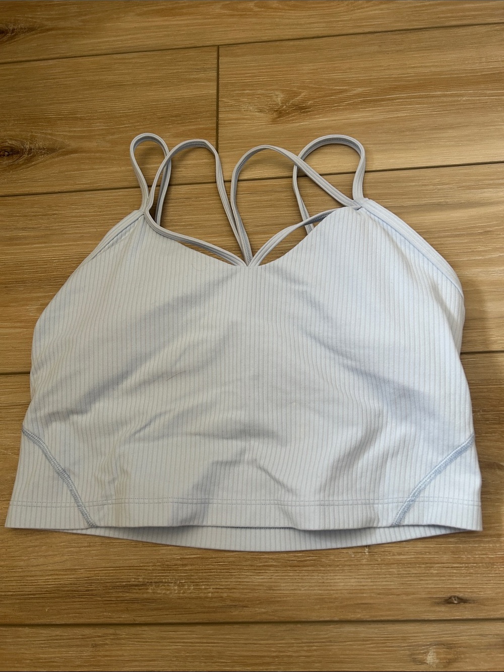 lululemon athletica Light Blue Ribbed Strappy Bralette